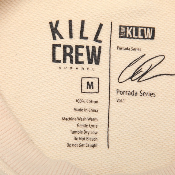 Kill Crew Sweatshirt Mens Medium Beige Porrada Series Wolf Graphic Crewneck - Picture 5 of 13